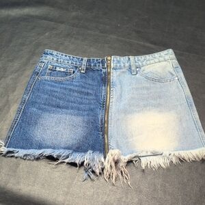 Revice Brand Tokyo Wash Two Tone Denim Zippered Shorts